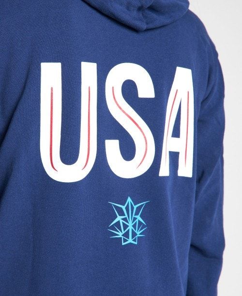 Arena Usa Swimming Team Kit Hooded Zip Jacket Miesten Takit Laivastonsininen | 51820WFHC