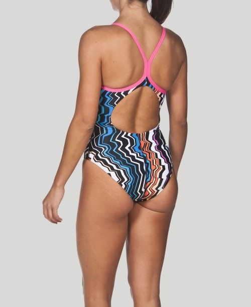 Arena Zig Zag Light Drop Back - Maxlife Naisten Uimapuvut Mustat Pinkki | 72143EWUV