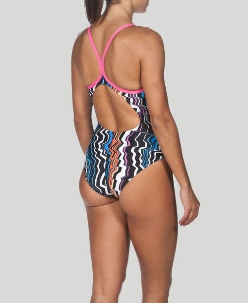 Arena Zig Zag Light Drop Back - Maxlife Naisten Uimapuvut Mustat Pinkki | 72143EWUV